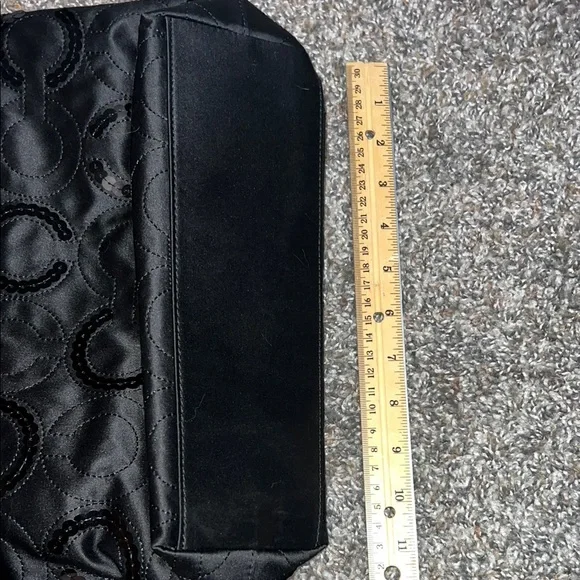 Coach Black Structured Tote Bag with Metallic Accents - Picture 11 of 12